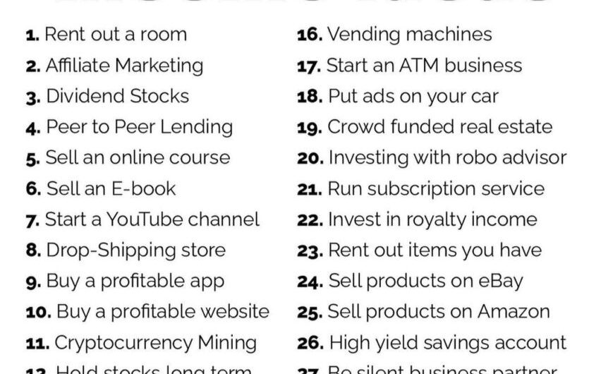 Ideas for passive income streams